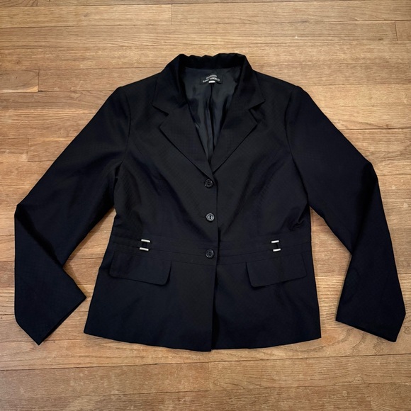 Giorgio Saint' Angelo black three button blazer jacket size 14
 b43 - Picture 1 of 5